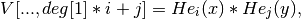 V[..., deg[1]*i + j] = He_i(x) * He_j(y),
