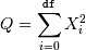 Q = \sum_{i=0}^{\mathtt{df}} X^2_i
