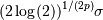 (2 \log(2))^{1/(2 p)} \sigma