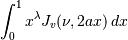\int_0^1 x^\lambda J_v(\nu, 2 a x) \, dx