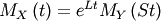 M_{X}\left(t\right)=e^{Lt}M_{Y}\left(St\right)