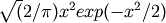 \sqrt(2/\pi)x^2 exp(-x^2/2)