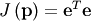 J\left(\mathbf{p}\right)=\mathbf{e}^{T}\mathbf{e}