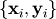 \left\{\mathbf{x}_{i}, \mathbf{y}_{i}\right\}