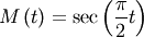 \[ M\left(t\right)=\sec\left(\frac{\pi}{2}t\right)\]